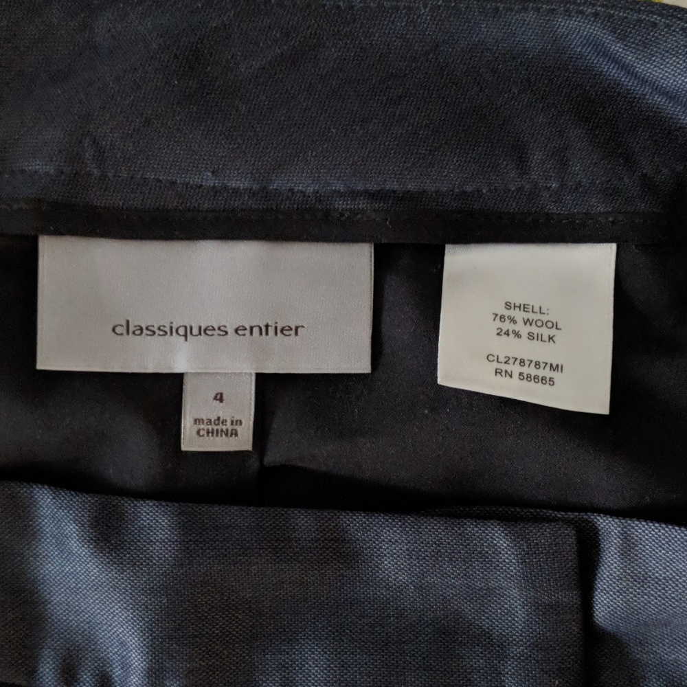 Classiques Enteir Petite Navy Wool/Silk Trousers - Picture 3 of 6